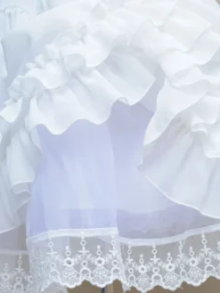 Jupon Lolita Doux Dentelle Femme Jupe Blanche Lolita Déguisements Halloween