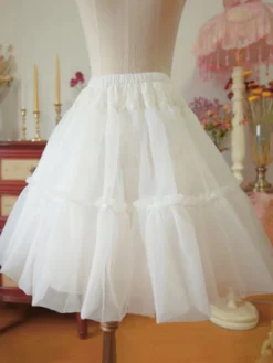 Jupon Lolita plissé blanc Déguisements Halloween