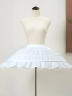 Jupons Lolita 3 cerceaux Crinoline Jupe courte Lolita blanche
