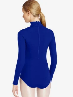 Justaucorps de danse à manches longues et col roulé pour femme