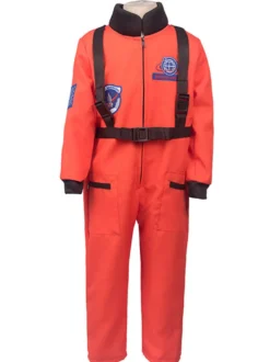 Kids Astronaute Costumes Costumes Blanc Jumpsuit Hotte 2 pièces Ensemble de polyester Fibre Enfants Costume Cosplay Ensemble complet
