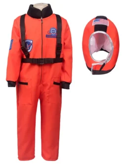 Kids Astronaute Costumes Costumes Blanc Jumpsuit Hotte 2 pièces Ensemble de polyester Fibre Enfants Costume Cosplay Ensemble complet