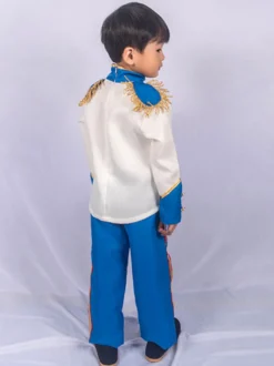 Kids Halloween Costumes 2 pièces Ensemble bleu Polyester Kids Prince Costume complet Ensemble complet