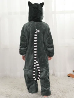 Kigurumi Carnaval Pyjama Enfant Cadeaux Noël Raton Laveur Hiver Automne En Flanelle En Flanelle Déguisements Halloween