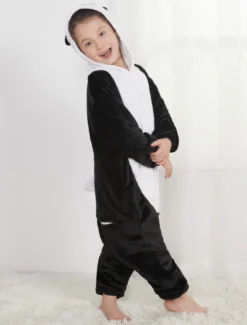 Kigurumi Carnaval Pyjama Enfant Cadeaux Noël Hiver Automne En Flanelle Pour Enfants En Flanelle Unisexe De Panda Déguisements Halloween