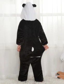 Kigurumi Carnaval Pyjama Enfant Cadeaux Noël Hiver Automne En Flanelle Pour Enfants En Flanelle Unisexe De Panda Déguisements Halloween