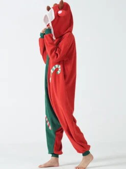 Kigurumi Combinaison Pyjamas Noël Adulte Vert Polyester Déguisement Enfant