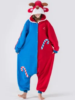 Kigurumi Combinaison Pyjamas Noël Adulte Vert Polyester Déguisement Enfant