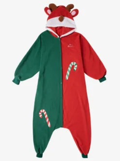 Kigurumi Combinaison Pyjamas Noël Adulte Vert Polyester Déguisement Enfant