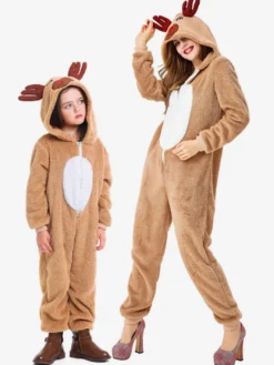 Kigurumi Pyjamas Cosplay Cadeaux Noël Enfant Renne Combinaison Costumes