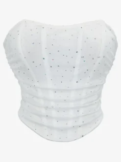 Linge de Mariée Bustier Corset Blanc Chic Street Wear Clouté Lacets Lingerie