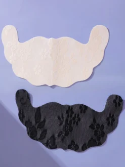Linge de Mariée Cache-tétons adhésifs ultra-fins en dentelle florale réutilisables pour femmes