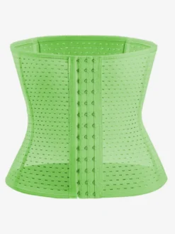Linge de Mariée Ceinture amincissante post-partum pour le sport gainante et ventre plat avec dos ajouré et corset gainant marron boutonnée sur le devant.