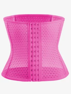 Linge de Mariée Ceinture amincissante post-partum pour le sport gainante et ventre plat avec dos ajouré et corset gainant marron boutonnée sur le devant.