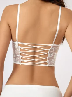 Linge de Mariée Corsets Blanc Sexy Imprimé Floral Dos Bandage Quotidien Décontracté Dentelle Camisole Débardeur