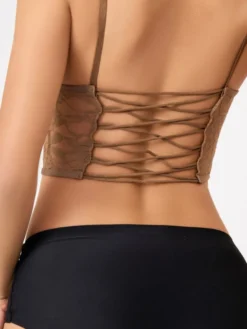 Linge de Mariée Corsets Blanc Sexy Imprimé Floral Dos Bandage Quotidien Décontracté Dentelle Camisole Débardeur