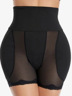 Linge de Mariée Lingerie gainante taille haute noire effet ventre plat.