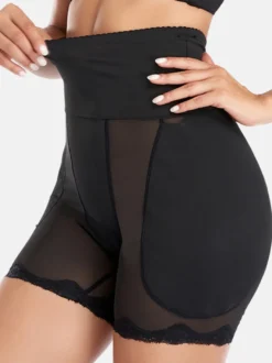 Linge de Mariée Lingerie gainante taille haute noire effet ventre plat.