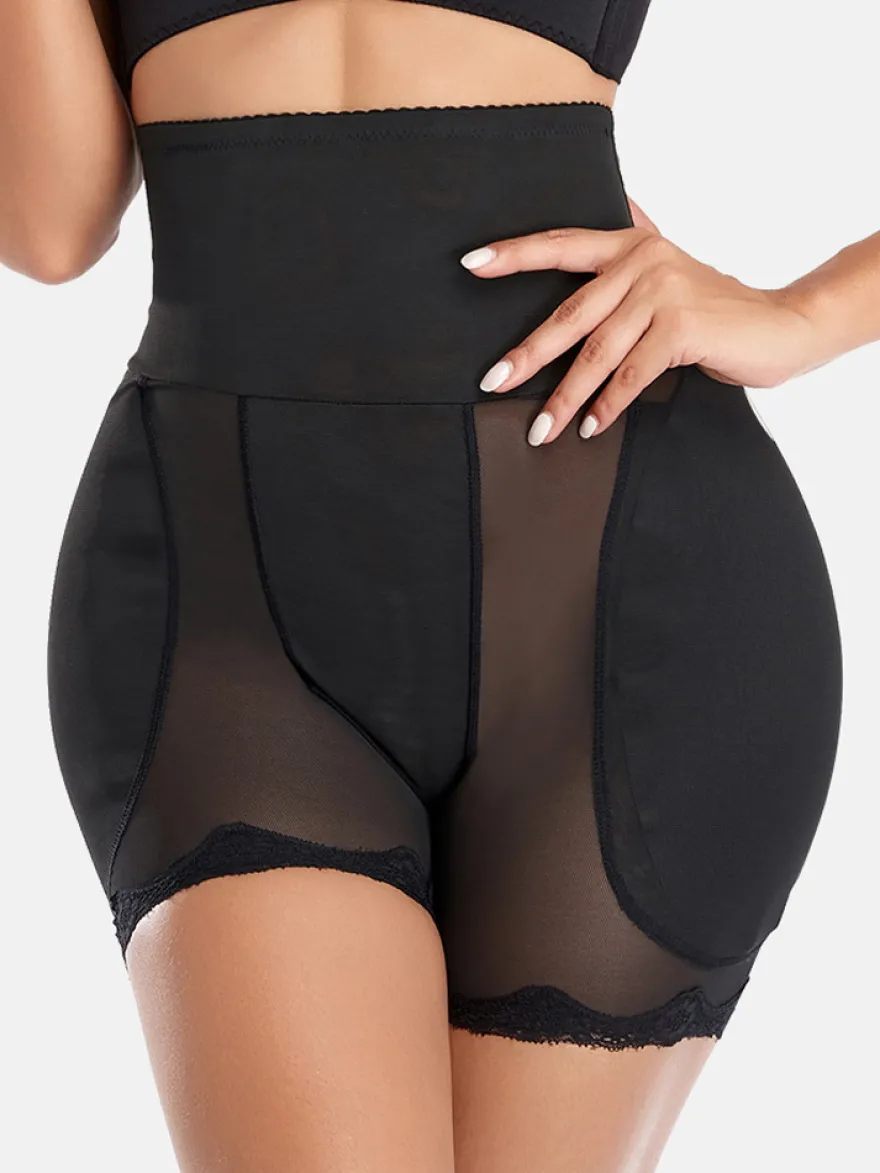 Linge de Mariée Lingerie gainante taille haute noire effet ventre plat.