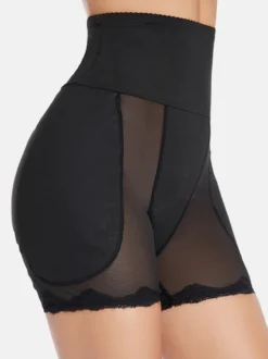 Linge de Mariée Lingerie gainante taille haute noire effet ventre plat.