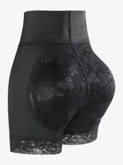 Linge de Mariée Lingerie sculptante noire grande taille shorty gainant push-up pour fesses ventre plat hanches rembourrées silhouette galbée