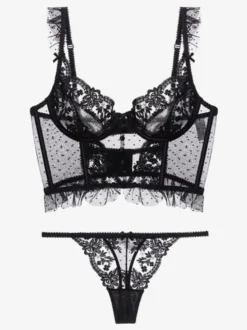 Linge de Mariée Soutien-gorge Culotte En Dentelle De Mariée Pour Femme Lingerie 2 Pièces