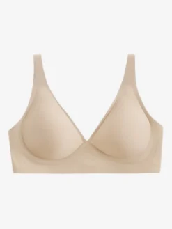 Linge de Mariée Soutien-gorge sans couture effet minimisant sous-vêtements amincissants décolleté en V profond soutien de compression sans fil soutien fin doux confortable abricot clair lingerie en po