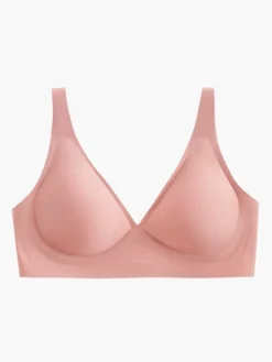 Linge de Mariée Soutien-gorge sans couture effet minimisant sous-vêtements amincissants décolleté en V profond soutien de compression sans fil soutien fin doux confortable abricot clair lingerie en po