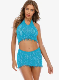 Lingerie Bas Pour Femme Noir Découpé 2 Pièces