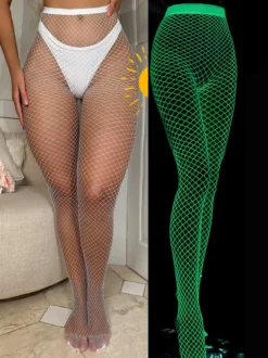 Lingerie Bonneterie Collants En Maille Élastique Sexy Bleu Nylon Découpé