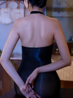Lingerie Collants Bas résille Noirs Soyeux Brillants Sans Bretelles Bas Résille Doux et Soyeux Dos Dos