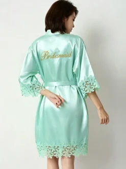 Lingerie de mariée pyjamas vêtements de nuit robes de chambre nuisettes en crochet couleur champagne nuisettes