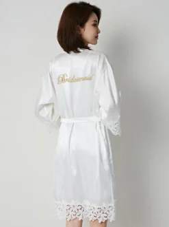 Lingerie de mariée pyjamas vêtements de nuit robes de chambre nuisettes en crochet couleur champagne nuisettes