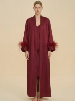Lingerie de mariée pyjamas vêtements de nuit robes nuisettes en plumes blanches
