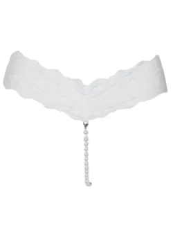 Lingerie Fendue Culotte en Dentelles Lingeries Sexy Femmes Creusantes avec Perles Unicolore Culotte en Dentelles Lingeries Sexy Femmes