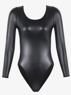 Lingerie Sculptante Body Gainant Noir à Manches Longues