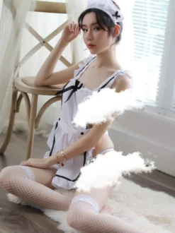 Lingerie Sexy Costume De Servante Femme De Chambre Robe À Dos En T Femmes