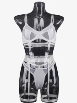 Lingerie Soutiens-Gorge Sous-vêtement Sexy Pour Femme Noir 3 Pièces