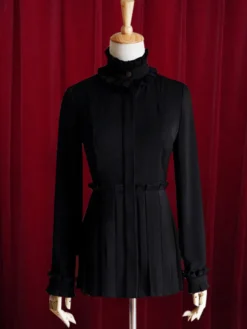 Lolita blanc Blouse plissée coton Chic chemisier pour femmes Déguisements Halloween