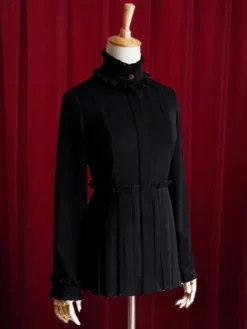 Lolita blanc Blouse plissée coton Chic chemisier pour femmes Déguisements Halloween