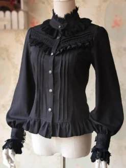 Lolita blanc Blouse série parfumé Infanta Chic en mousseline de soie chemise pour femmes