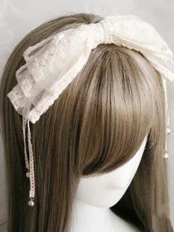 lolita coiffure Douceur avec dentelle Tea party et dentelle blanche Coiffure Déguisements Halloween