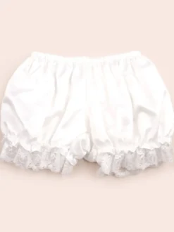 Lolita Shorts dentelle blanche Ruffles soyeux pour femmes Déguisements Halloween