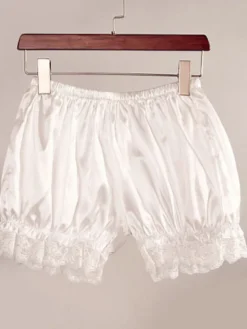 Lolita Shorts dentelle blanche Ruffles soyeux pour femmes Déguisements Halloween