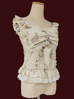 Lolita Specials Lolita Top Vest Costumes Classique Léger Abricot Sans Manches