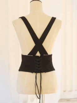 Lolita Top Gilet Costumes Gothique Noir Sans Manches