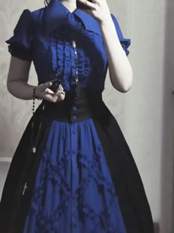 Lolita Top Gilet Costumes Steampunk Noir Sans Manches À Lacets Détails En Métal