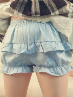 Lumière bleue Lolita culotte bouffante volants coton Lolita Shorts pour femmes Déguisements Halloween