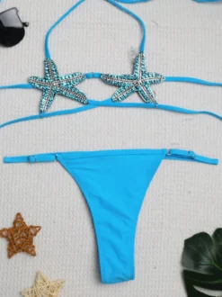 Maillot de bain bikini rouge pour femme taille naturelle maillot de bain sexy d'été