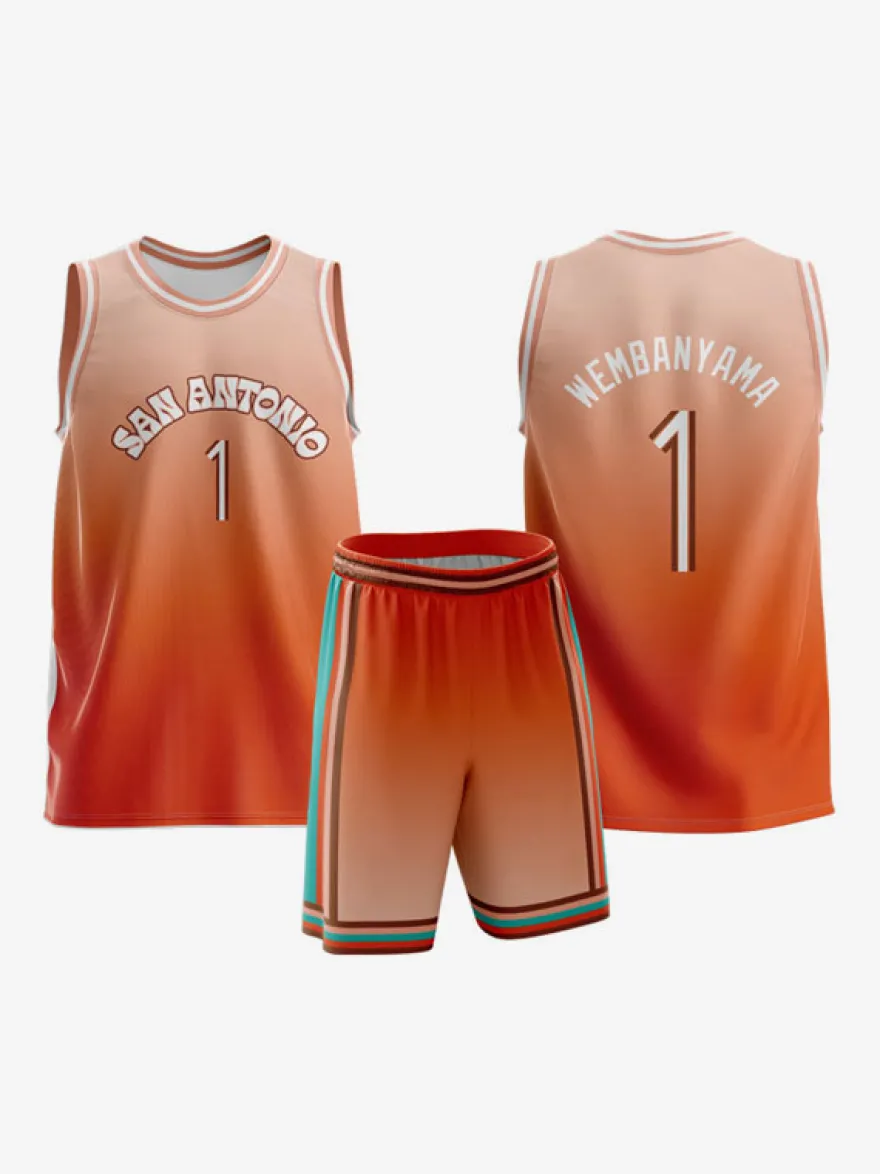Maillot de Basketball San Antonio Spurs 2026 City Édition No 1 WEMBANYAMA Homme 2 Pièces Adulte Enfant